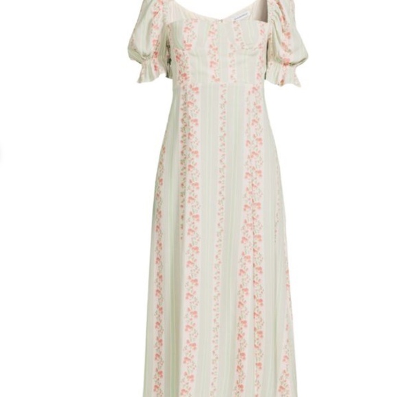 NWOT WEWOREWHAT Floral Midi Dress - SZ.4 - Victorian Floral Stripe - Picture 3 of 9